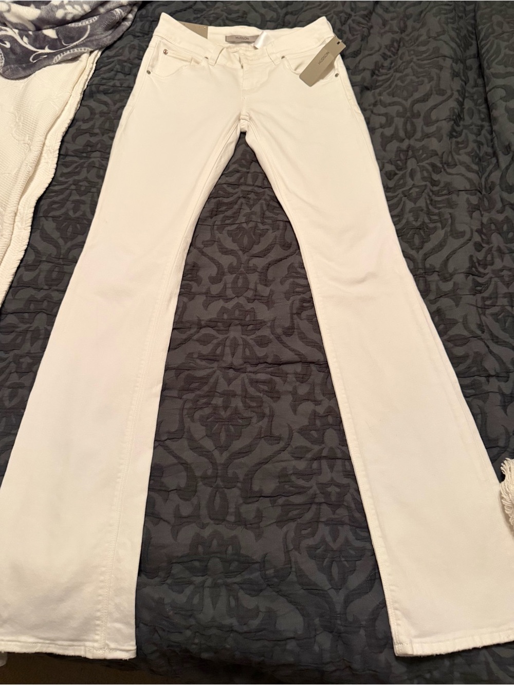 Hudson Jeans White mid rise baby Bootcut Jeans